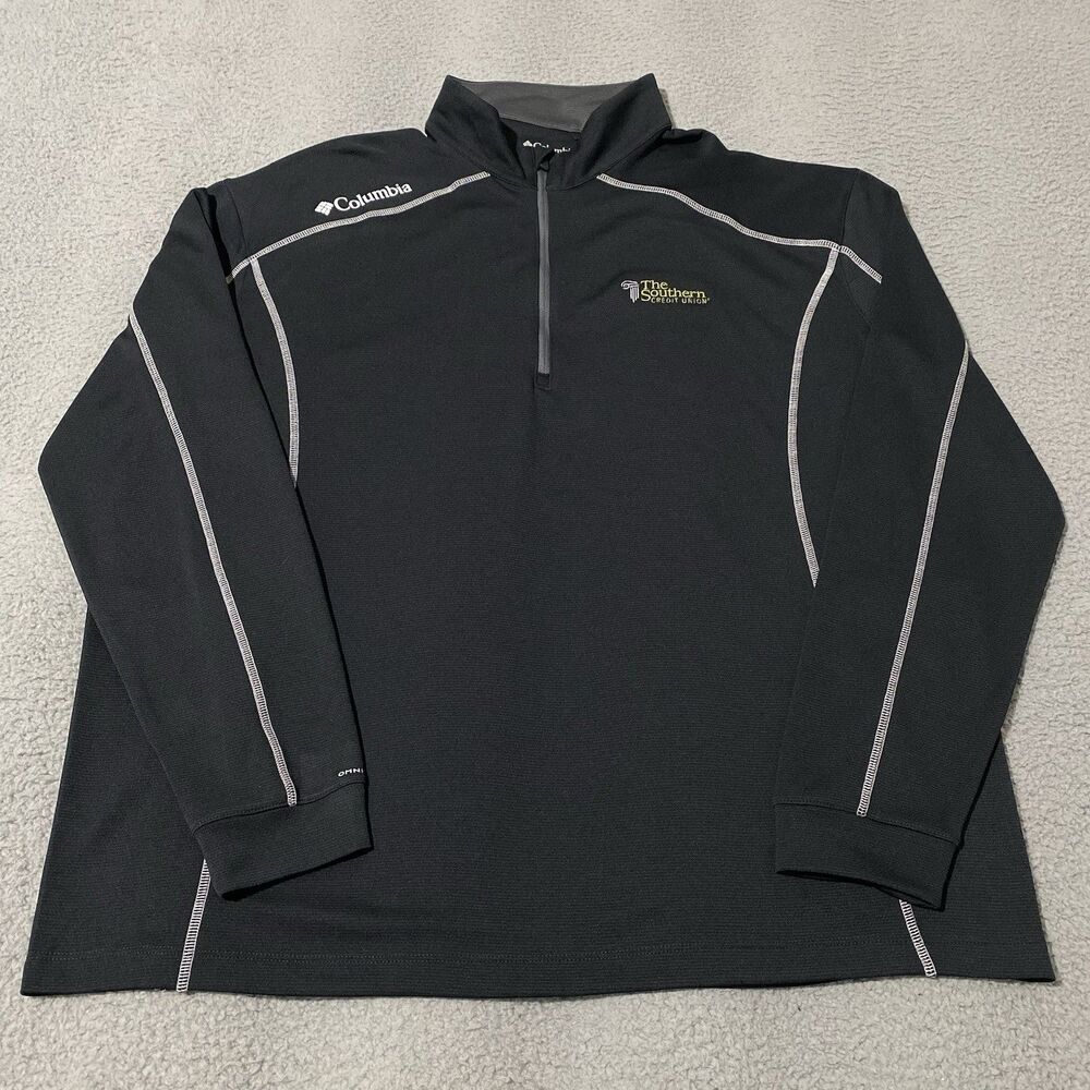 Southern Credit Union Columbia Shirt Mens 2XL XXL Black 1/4 Zip Golf Employee